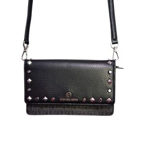 Michael Kors Black Studded Wallet/ Crossbody bag.